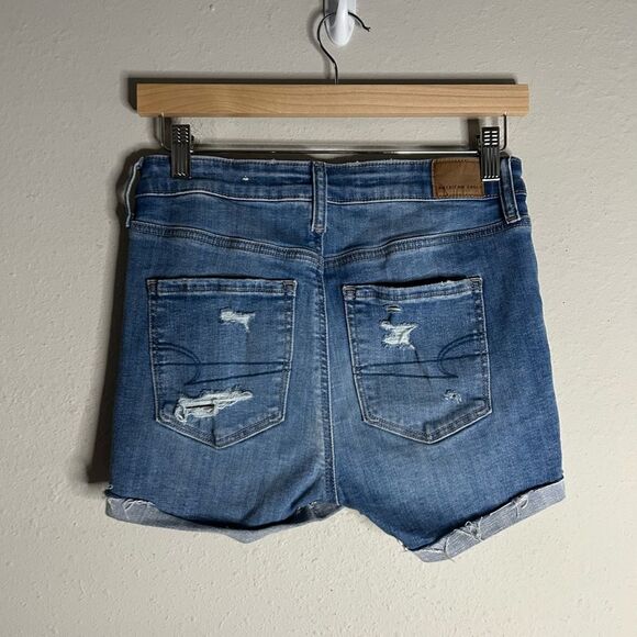 American Eagle Hi-Rise Shortie Jean Shorts Size 4 - Picture 2 of 14